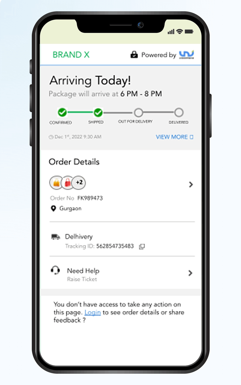 buyer tracking page for personalized experience