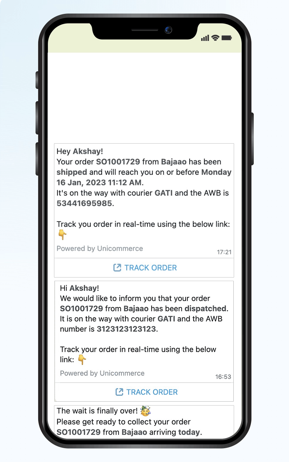 real time tracking and notifications